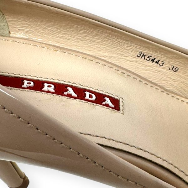 Patent Leather Peep Toe Pumps Luxury Designer By Prada  Size: 9 (IT 39) Sale